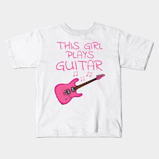 This Girl Plays Guitar, Female Electric Guitarist Kids T-Shirt